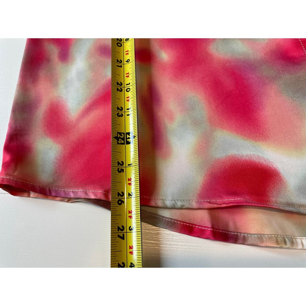 Jodifl Satin Blouse NEW Sz M Button Up Long Sleeves Watercolor Print Colorful - Picture 9 of 9